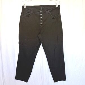 Kut from the Kloth Pants High Rise Ankle Slim Straight Leg Black Button Fly 16W